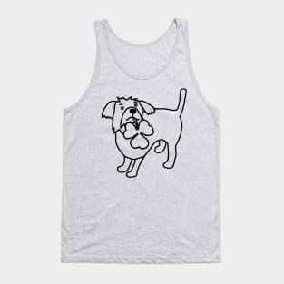 Dog Holding Shamrock Outline for St Patricks Day Tank Top